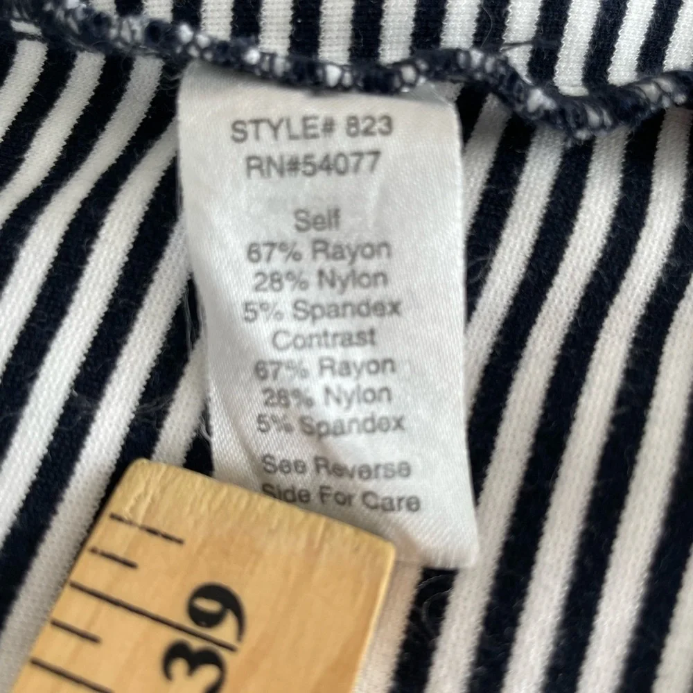 CAbi Sz S Life Jacket Navy Nautical Stripe Stretch Ponte Spring Cruise Vacation - Picture 10 of 17